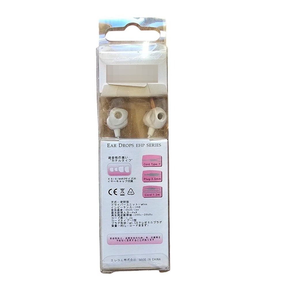 Elecom Ear Drops Series 4 Aqua Pink Heart Jewelry Wired headphones 3.5mm JAPAN